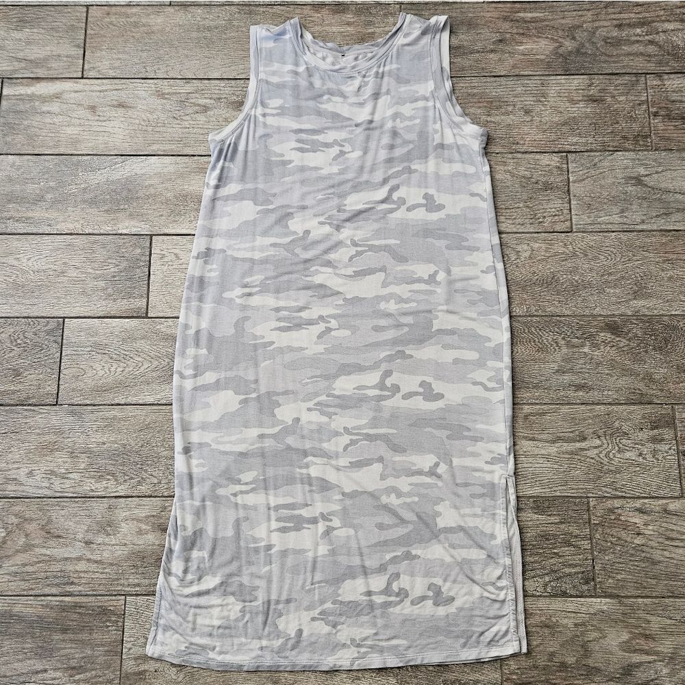 Gray Camo Tank Top Dress - Picture 3 of 10